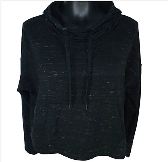 American Eagle Hooded Sweatshirt Women's L Oversized Dolman 3/4 Sleeve Heathered - Picture 2 of 11